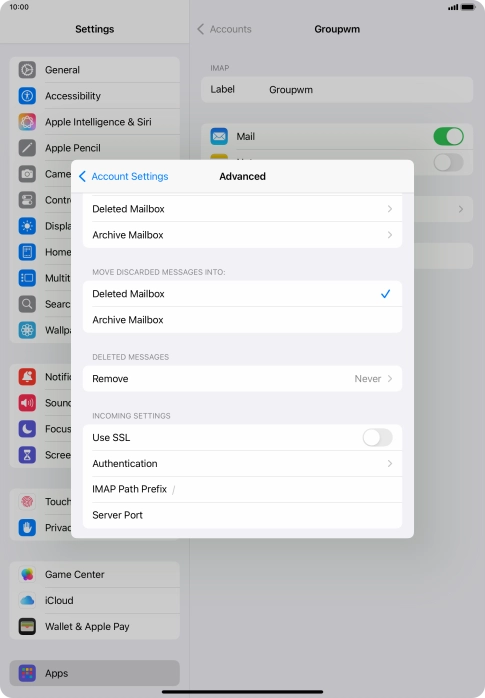 Press the indicator next to 