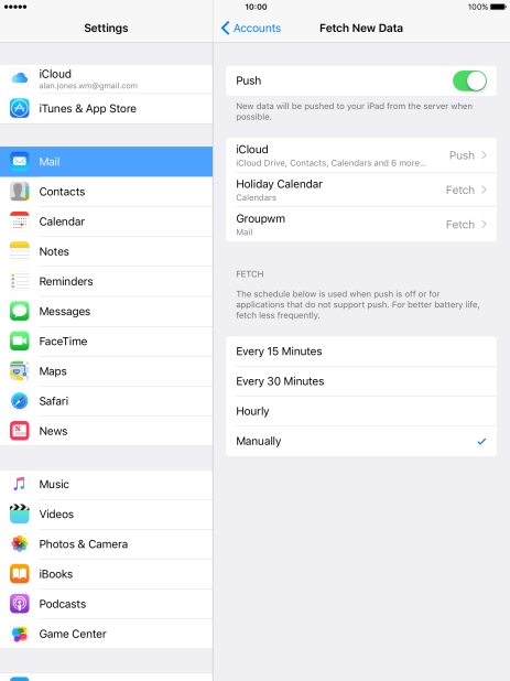 Press the indicator next to 