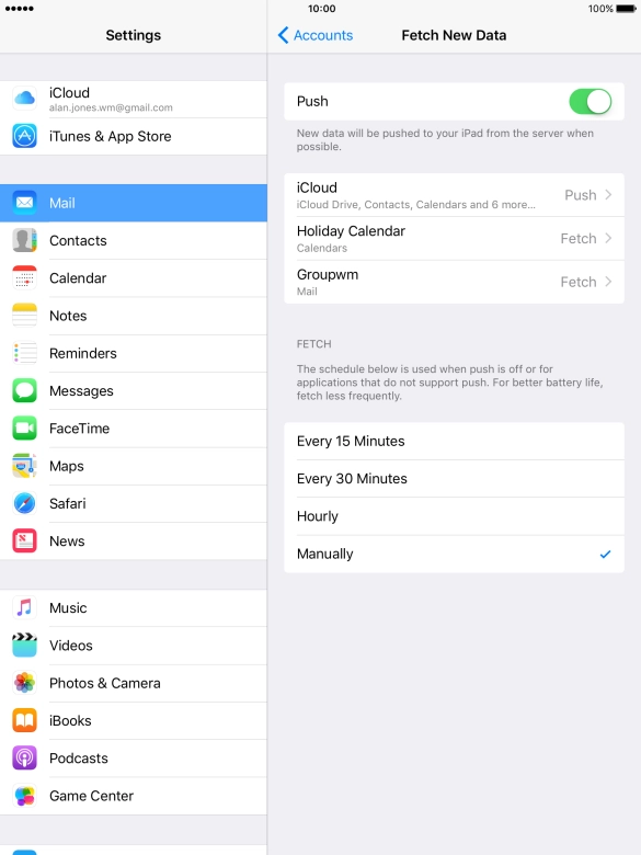 Press the indicator next to 