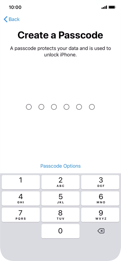 Press Passcode Options.