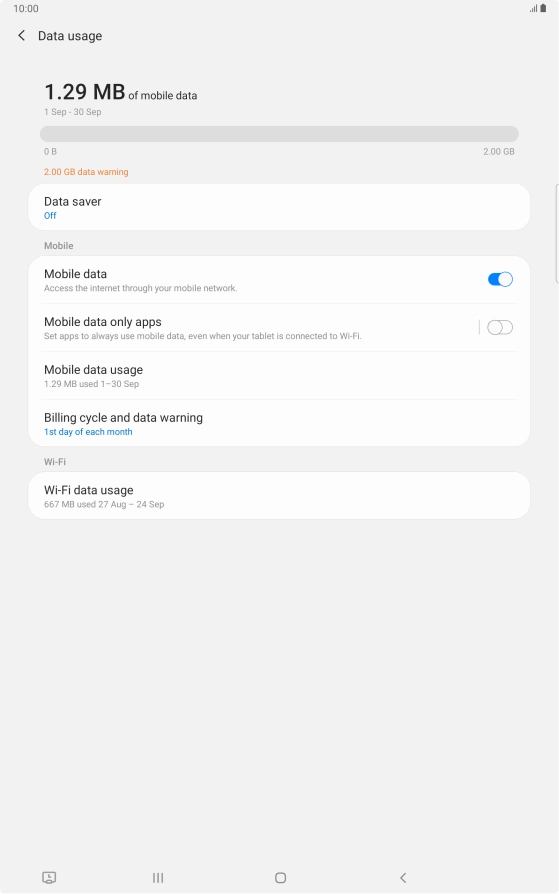 The total data usage is displayed.