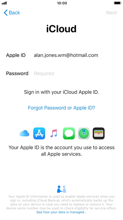 Press the field next to 