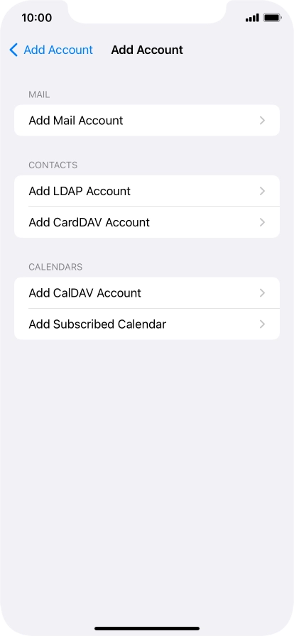 Press Add Mail Account.