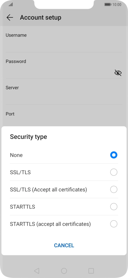 Press None to turn off the function.