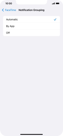 Press the required setting.