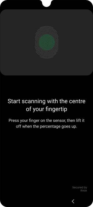 Follow the instructions on the screen to create the phone lock code using your fingerprint.