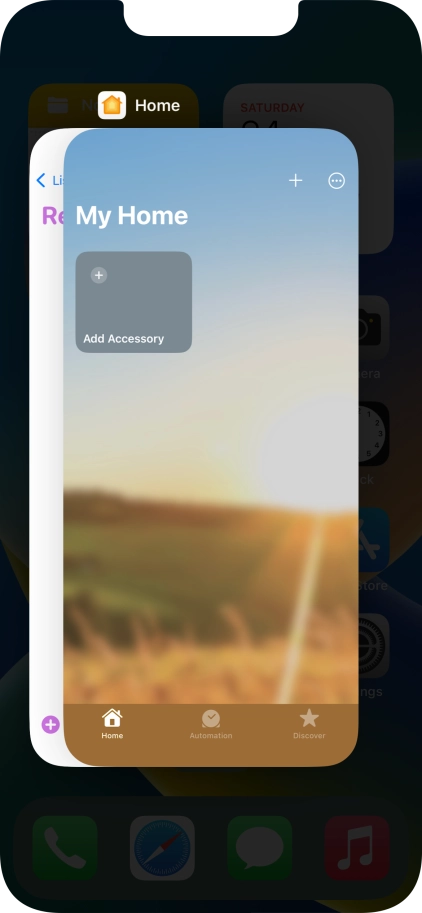 Slide upwards on the required application to end it.