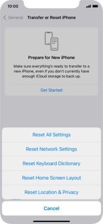 Press Reset Network Settings.