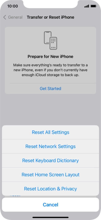 Press Reset Network Settings.