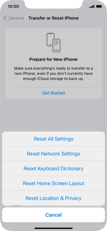 Press Reset Network Settings.