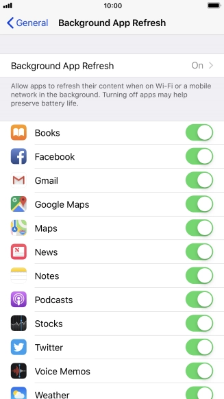 Press Background App Refresh.