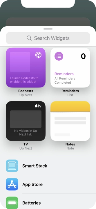 Press the required widget.