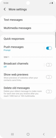 Press Text messages.