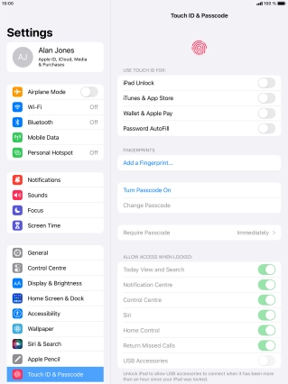 Press Add a Fingerprint... and follow the instructions on the screen to add your fingerprint.