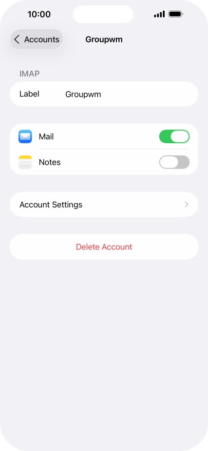 Press Account Settings.
