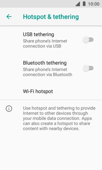 Press Wi-Fi hotspot.
