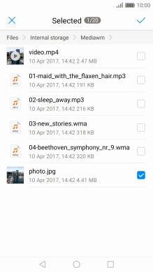 Press the confirm icon.