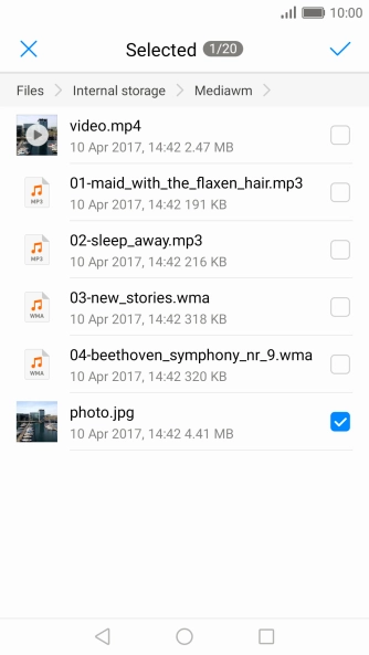 Press the confirm icon.
