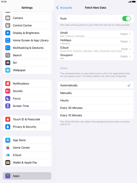 Press the indicator next to 