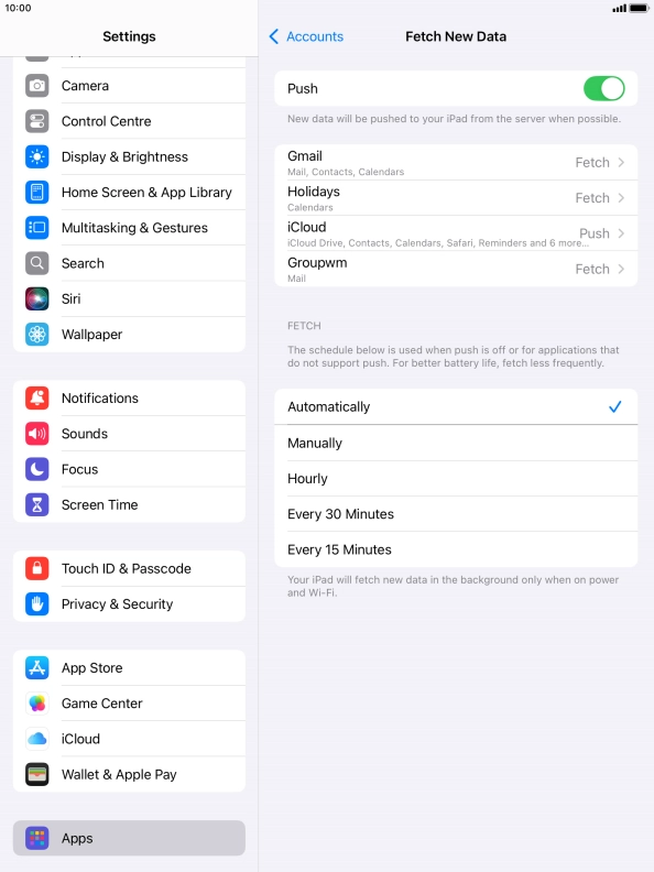 Press the indicator next to 