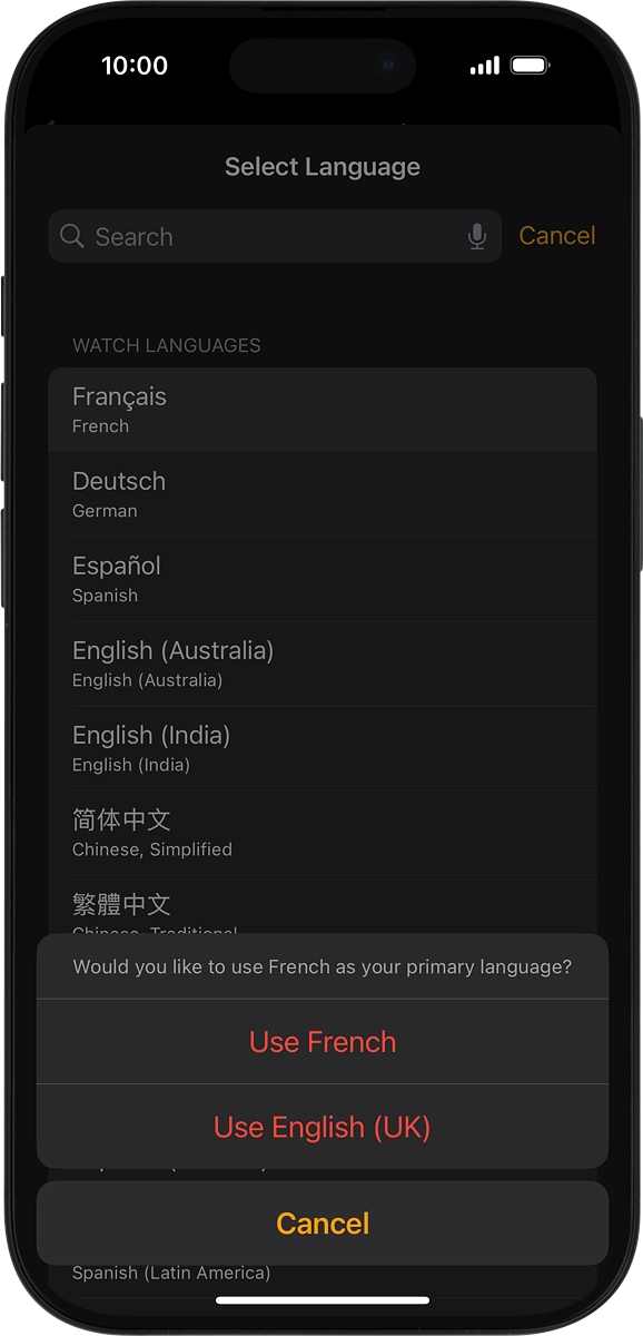 On your phone: Press Use ‹language›.