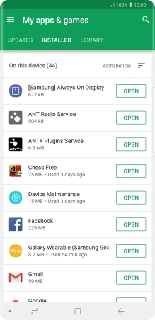 Press the required app.