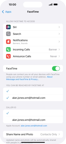 Press the indicator next to 