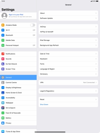 Press Sign in to your iPad.