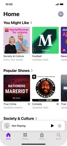 Slide your finger upwards starting from the bottom of the screen to return to the home screen.