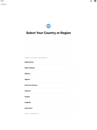Press the required country or area.