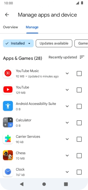 Press the required app.