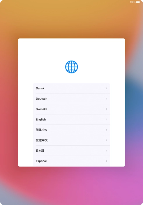 Press the required language.
