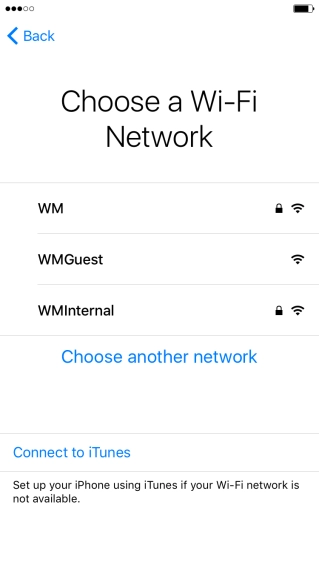 Press the required Wi-Fi network.