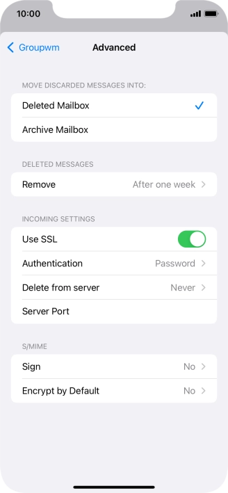 Press the indicator next to 
