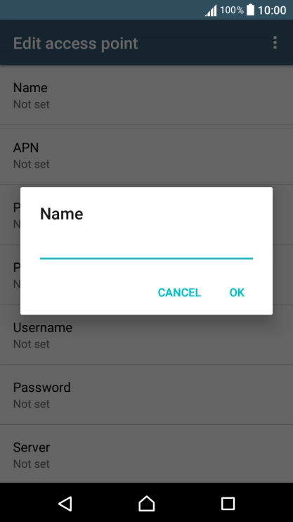 Key in Vodafone Internet and press OK.