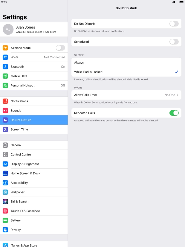 Press the indicator next to 