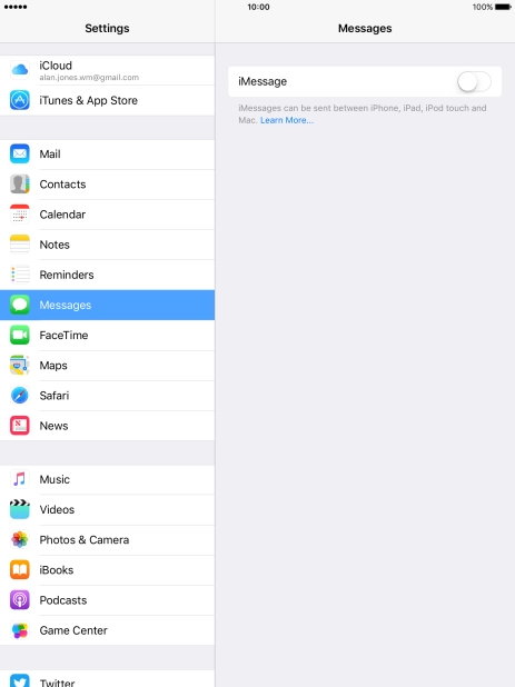 Press the indicator next to 