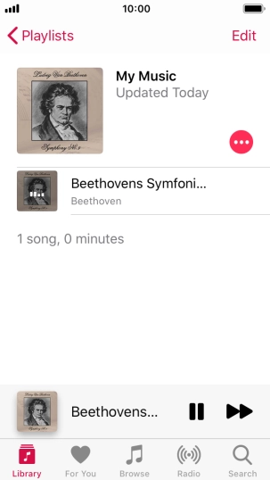 Press the song title.