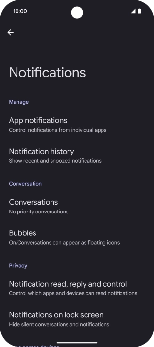 Press App notifications.
