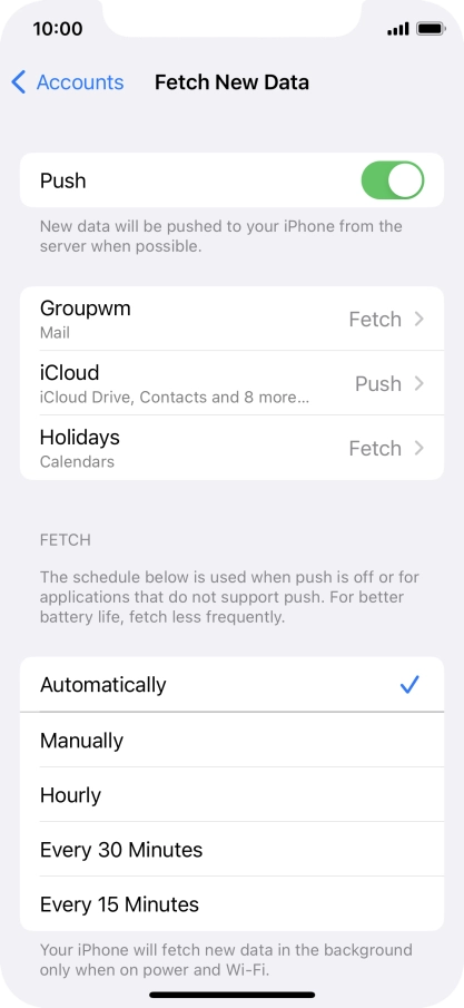 Press the indicator next to 