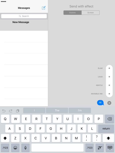Press Bubble and follow the instructions on the screen to add a speech bubble effect to your iMessage.