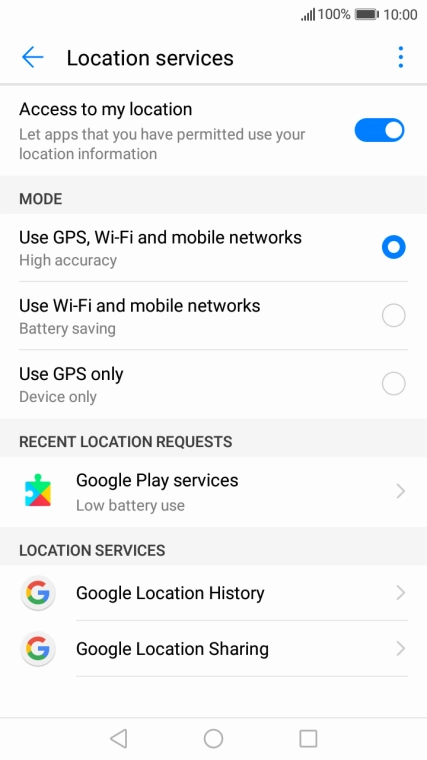 If you select Use GPS, Wi-Fi and mobile networks, your phone can find your exact position using the GPS satellites, the mobile network and nearby Wi-Fi networks. Satellite-based GPS requires a clear view of the sky.