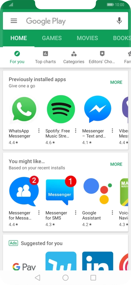 Press the search field.