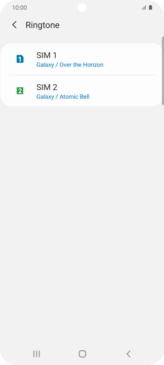 Press the name of the SIM.