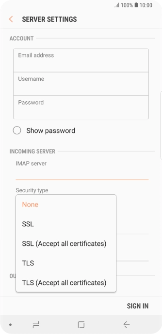 Press None to turn off the function.