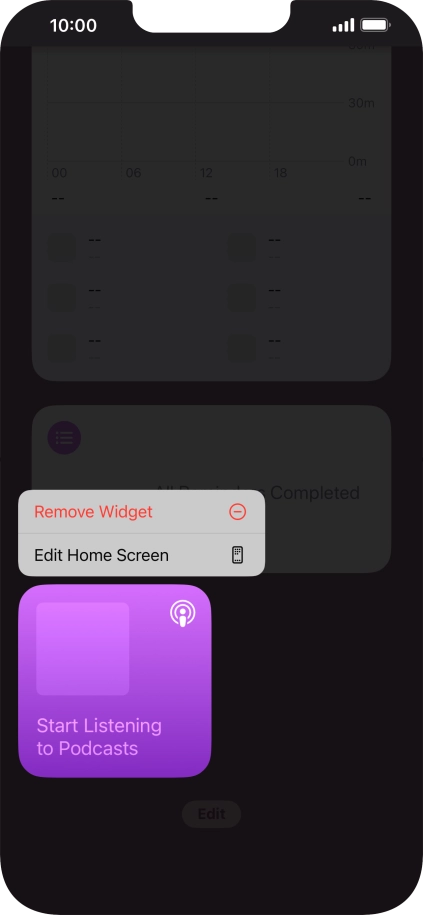 Press Remove Widget.