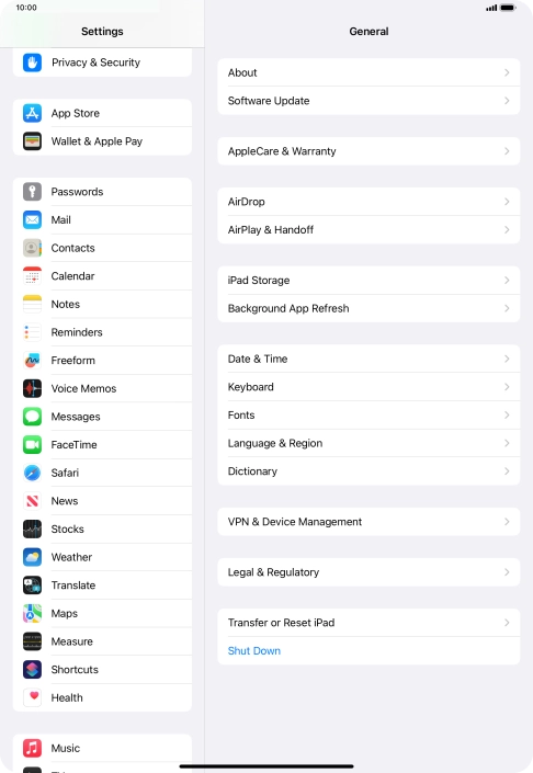Press Privacy & Security.