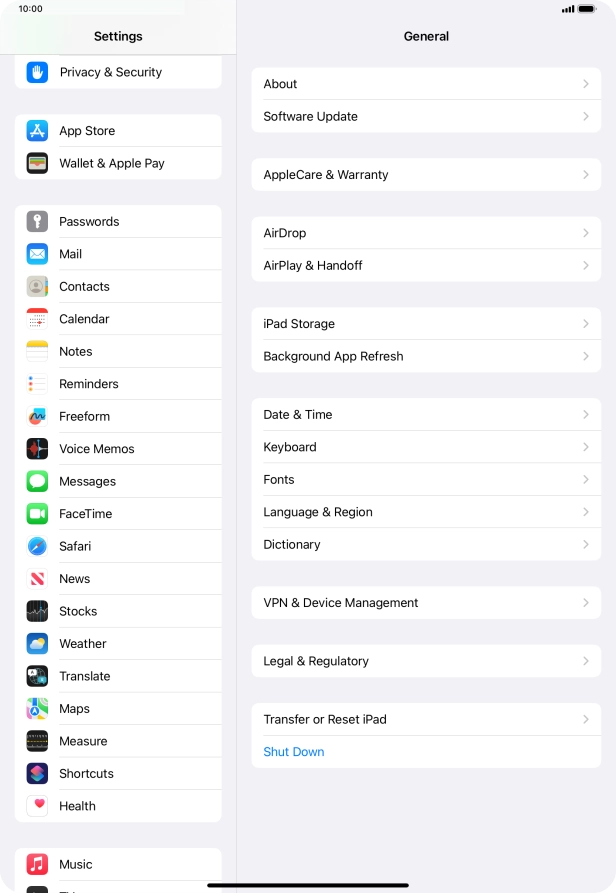 Press Privacy & Security.