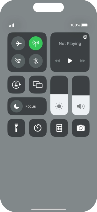 Press the flight mode icon to turn the function on or off.