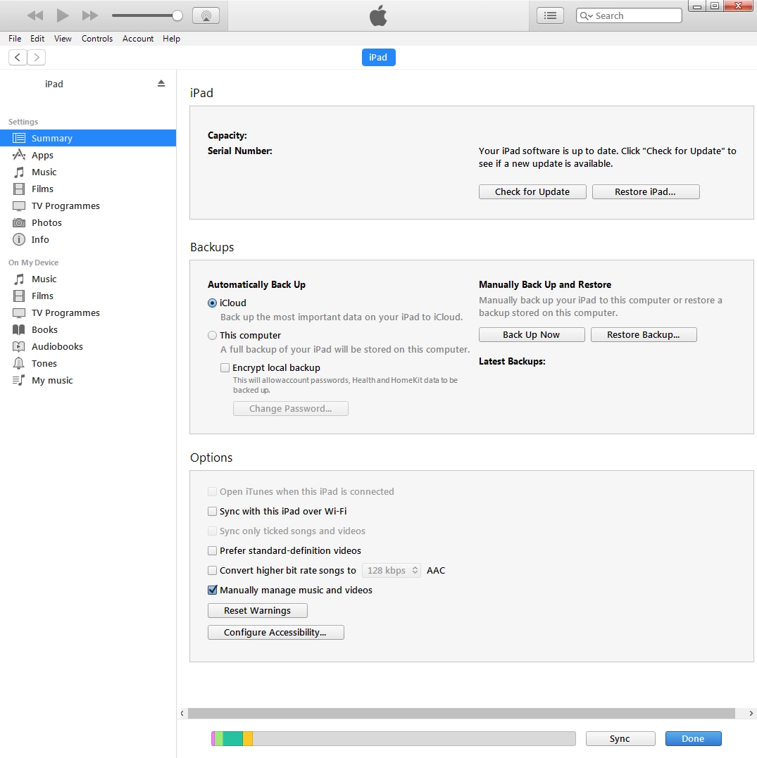 Click the required category, and follow the instructions on the screen to select the required settings.